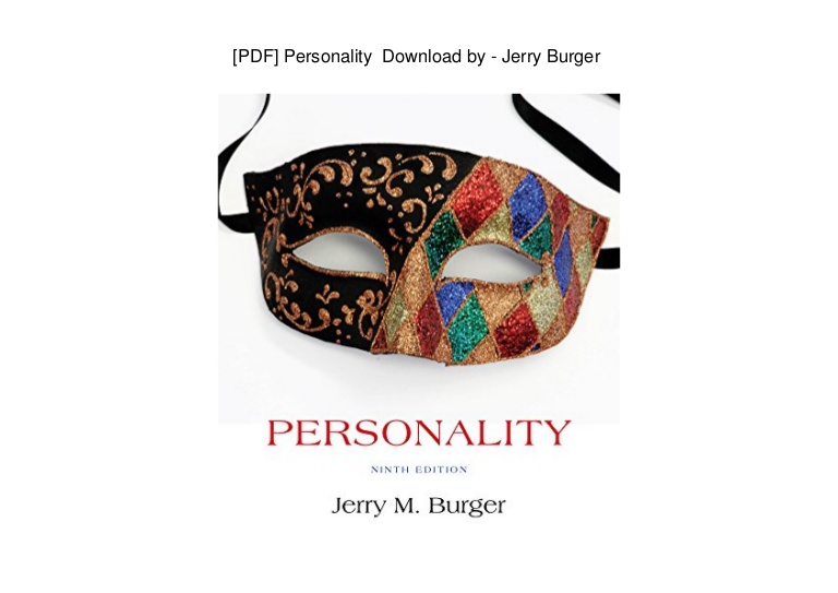 Personality Jerry Burger Pdf